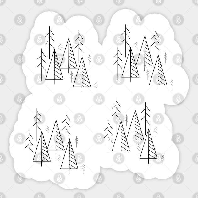 Seamless pattern with winter forest Sticker by Nataliia1112